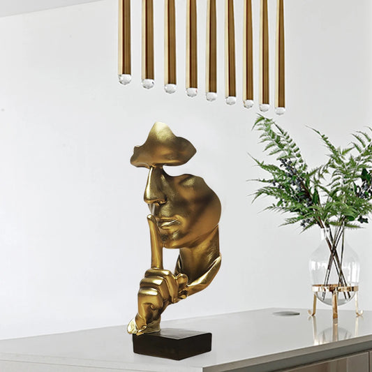 Resin Mask Statue Abstract Statuettes Silence Figurines Sculpture for Interior Office Modern Nordic Home Decoration Accessories