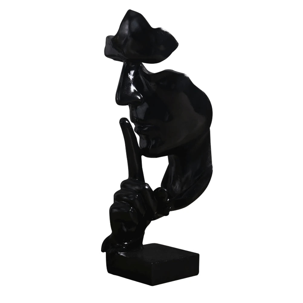 Resin Mask Statue Abstract Statuettes Silence Figurines Sculpture for Interior Office Modern Nordic Home Decoration Accessories