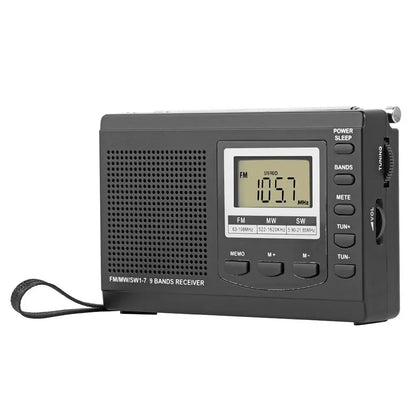 Protable Radio FM MW SW Digital Alarm Clock FM Radio Receiver with Earphone