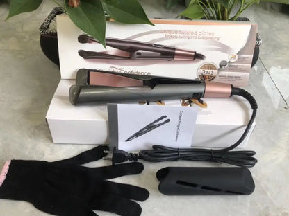 1-inch 2-in-1 straightening iron and curling iron