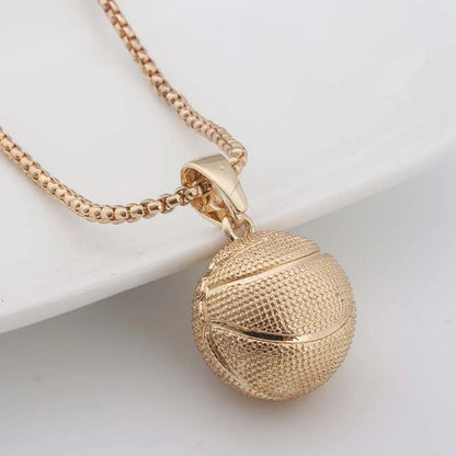 Hip Hop 3D Basketball Pendants Necklaces I Love Basketball Sports Charms Circle Oval Baseball Rugby Men Punk Jewelry Gift