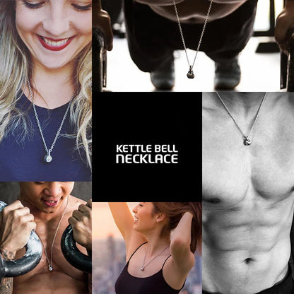 Kettlebell Halskette Fitness für Damen und Herren Nashornkopf Logo Edelstahl Anhänger mygrillz