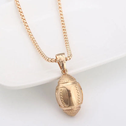 Hip Hop 3D Basketball Pendants Necklaces I Love Basketball Sports Charms Circle Oval Baseball Rugby Men Punk Jewelry Gift