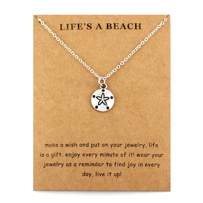 Glückskleeblatt-Anhänger mit vierblättrigem Kleeblatt, Halsketten mit Wellen, Meeresschildkröte, Schmuck für Frauen, Weihnachtsgeschenk für Liebhaber