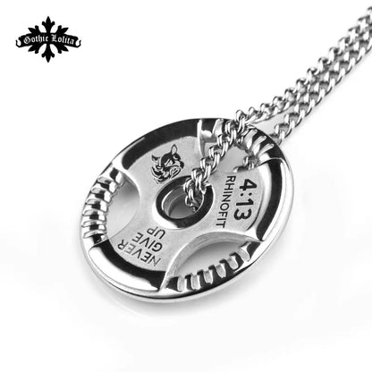 Hantelscheibe Langhantel Kurzhantel Anhänger Gewichtheben Bodybuilding Fitness Crossfit Gym Übung Halskette mygrillz