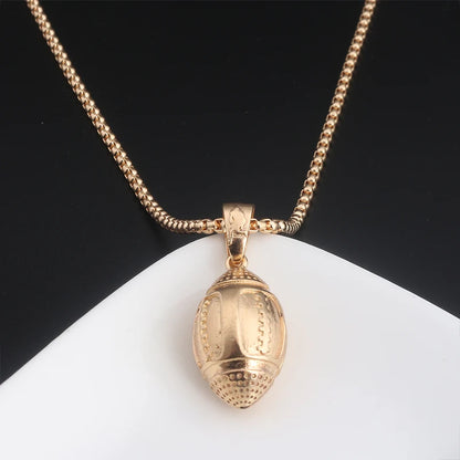 Hip Hop 3D Basketball Pendants Necklaces I Love Basketball Sports Charms Circle Oval Baseball Rugby Men Punk Jewelry Gift