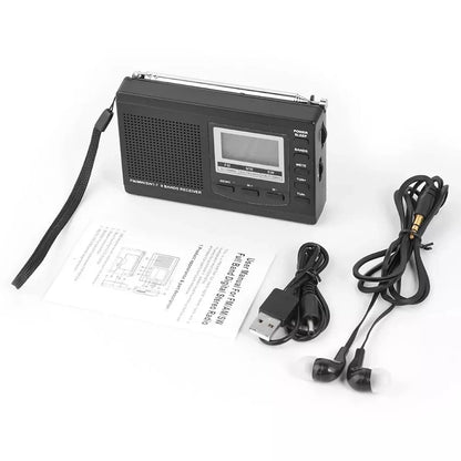 Protable Radio FM MW SW Digital Alarm Clock FM Radio Receiver with Earphone