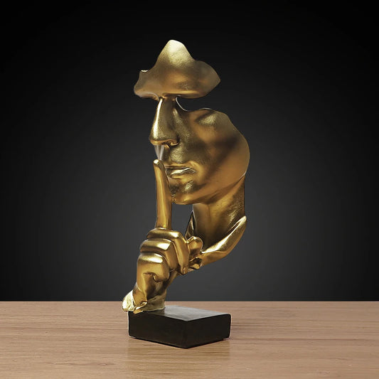 Resin Mask Statue Abstract Statuettes Silence Figurines Sculpture for Interior Office Modern Nordic Home Decoration Accessories