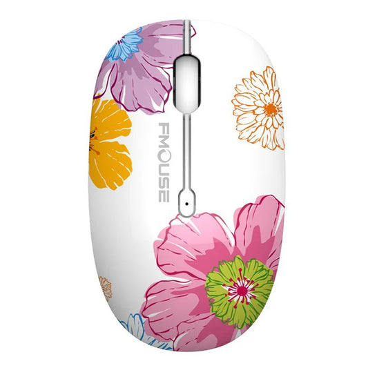 Original FMOUSE M101 Wireless Mouse 2.4G Cute Silent Optical Cartoon Mice With USB Receiver 1600DPI for Laptop PC Gift Macbook