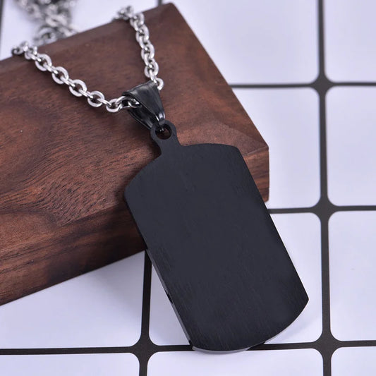 Bible Verse Necklace Cross Stainless Steel Our Father Necklace Tag Pendant Religious Jewelry Black For Christian Prayer Gift