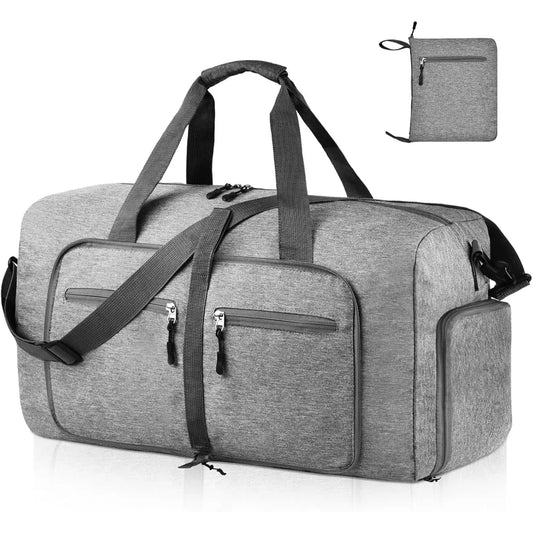 Duffel Bags Foldable Duffle Bag with Shoes Compartment Overnight Bags Waterproof Tear Resistant Clothes Organizer Storage Bag