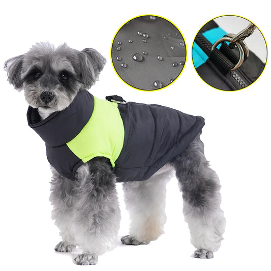 Warm Dog Jacket For Small Big Dogs Autumn Winter Windproof Waterproof With D-ring Puppy Clothes Schnauzer Golden Retriever Coat