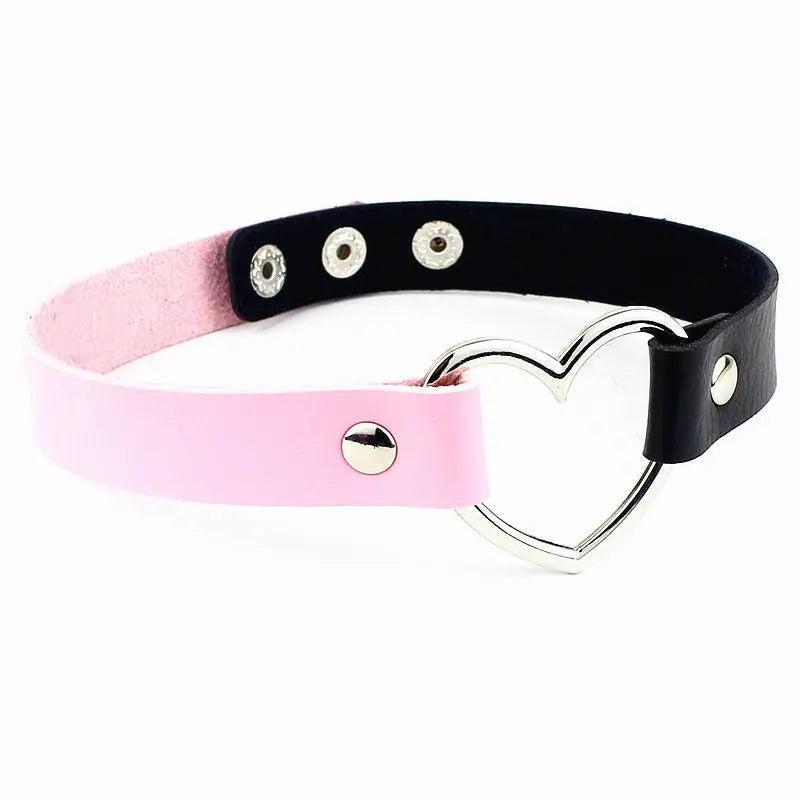 Harajuku Punk Rock Gothic Halsband Halskette Frauen Sexy PU Leder Herz Schloss Schlüssel Spike Kragen Chocker Gothic Cosplay Zubehör