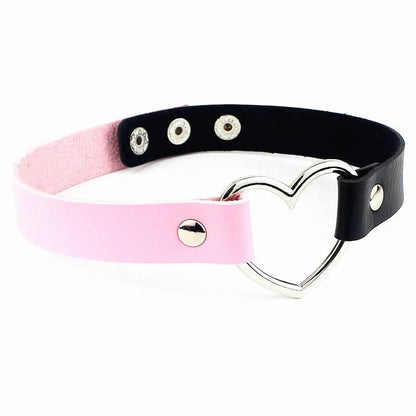 Harajuku Punk Rock Gothic Halsband Halskette Frauen Sexy PU Leder Herz Schloss Schlüssel Spike Kragen Chocker Gothic Cosplay Zubehör