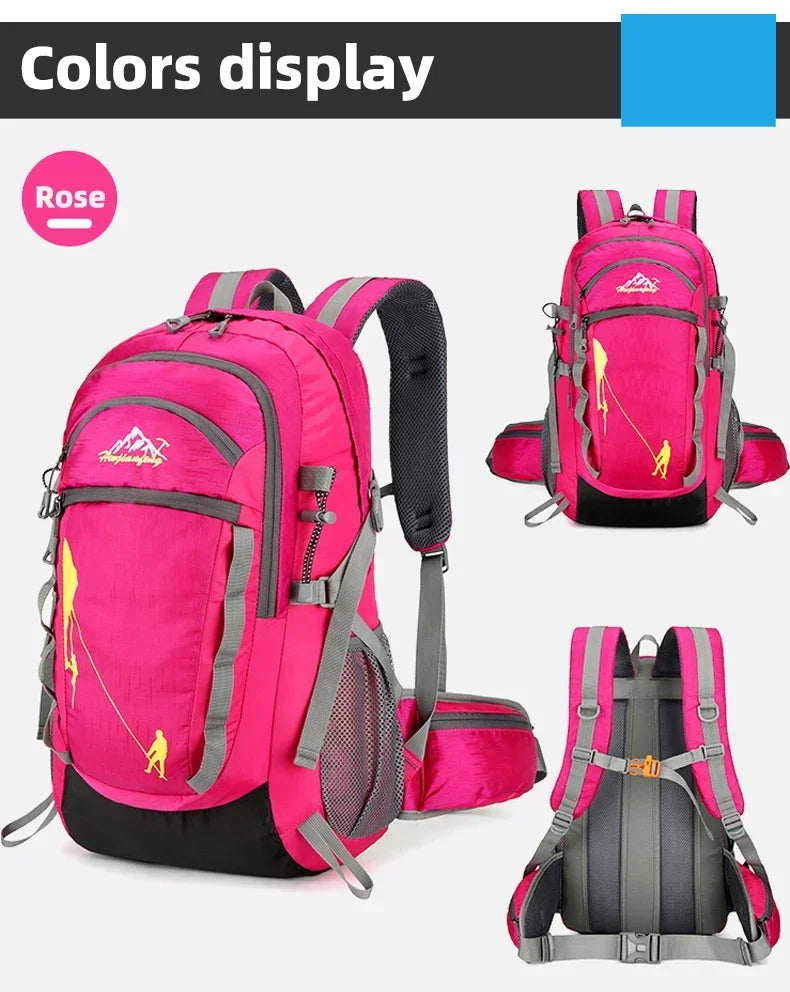 Outdoor Sports Short Distance Trip Backpack Mountaineering Duffel Bag Camping Travel Knapsack Climbing Hiking Hydration Rucksack