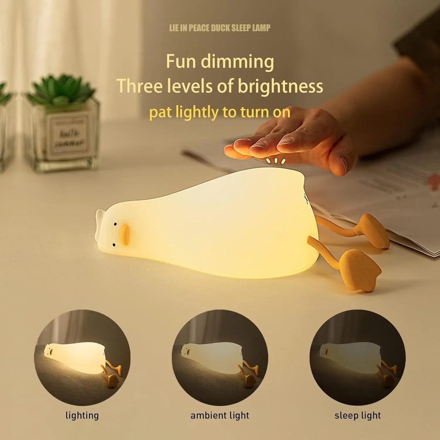 Cute silicone lamps shaped like a lying duck