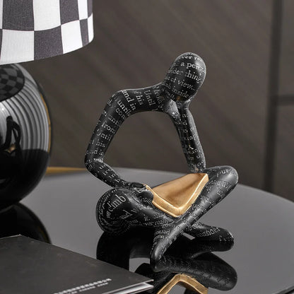 Individualistic Resin Handmade Crafts Sculpture Thinker Figurine Statue Home Decor Interior Office Desktop Ornaments Gift