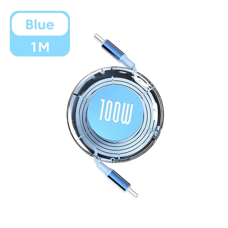 Type-C Retractable Data Cable for Fast Charging
