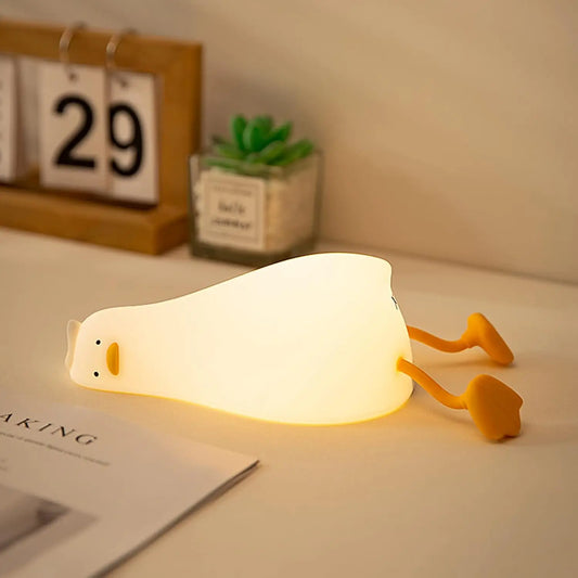 Cute silicone lamps shaped like a lying duck