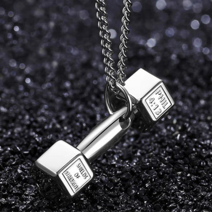 Modische, trendige Kpop-Herrenhalskette mit Fitness-Gravur, Hantelanhänger, Chokerhalskette, personalisierter, einfacher Paarschmuck
