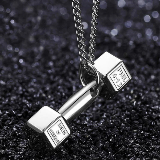 Modische, trendige Kpop-Herrenhalskette mit Fitness-Gravur, Hantelanhänger, Chokerhalskette, personalisierter, einfacher Paarschmuck
