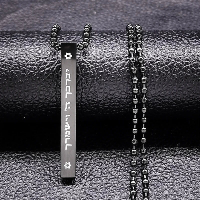 Jewish Hexagram Stainless Steel Chain Necklace Star of David Israel Necklaces Mezuzah Religion Amulet Jewelry collier NXHA194S02