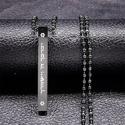 Jewish Hexagram Stainless Steel Chain Necklace Star of David Israel Necklaces Mezuzah Religion Amulet Jewelry collier NXHA194S02