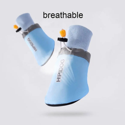 4pcs/set Soft Large Dog Foot Cover Breathable Adjustable Dog Shoes Socks Wear Resistant Non-slip Dog Footwear for Large Dogs