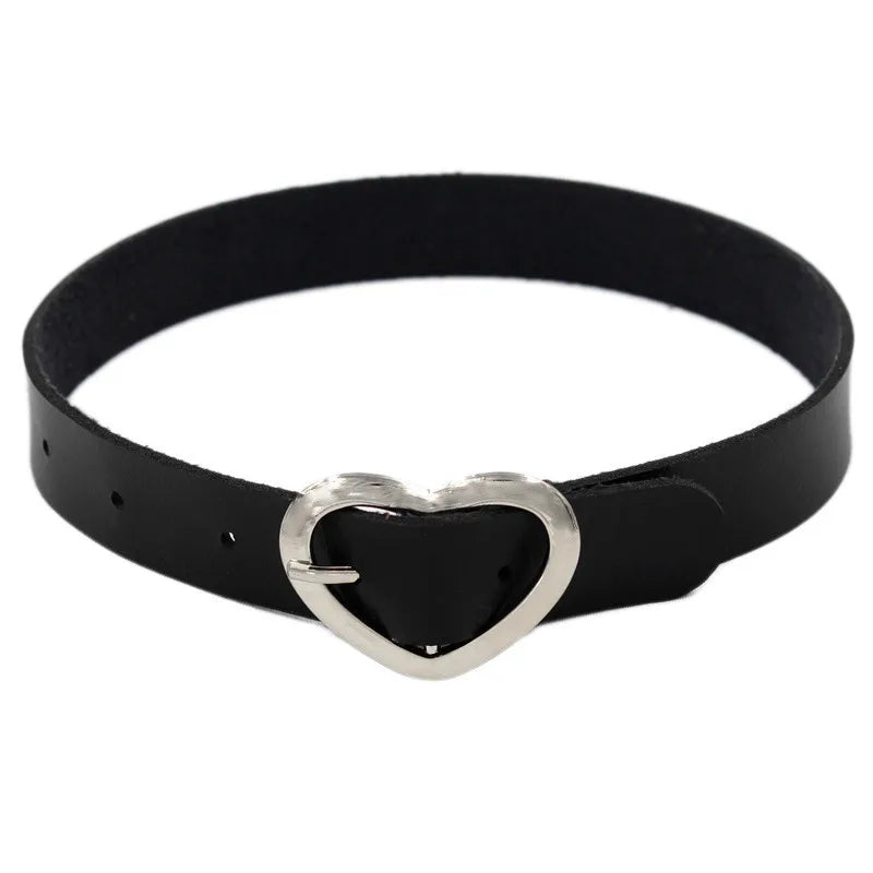 Harajuku Punk Rock Gothic Halsband Halskette Frauen Sexy PU Leder Herz Schloss Schlüssel Spike Kragen Chocker Gothic Cosplay Zubehör