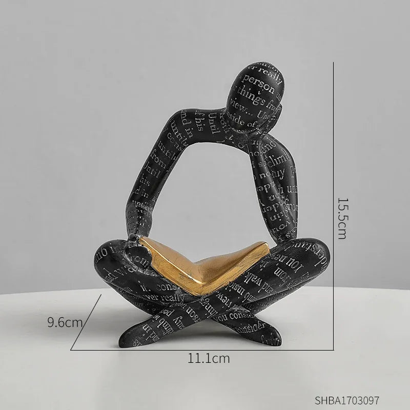 Individualistic Resin Handmade Crafts Sculpture Thinker Figurine Statue Home Decor Interior Office Desktop Ornaments Gift