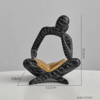 Individualistic Resin Handmade Crafts Sculpture Thinker Figurine Statue Home Decor Interior Office Desktop Ornaments Gift