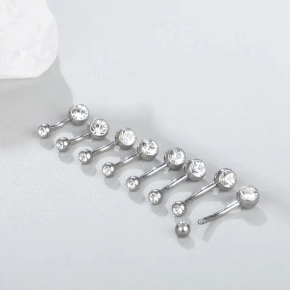 1Pcs G23 Titanium 14G Gold Color Belly Button Rings, Navel Nombril Piercing CZ Gem 6/8/10/12mm Bar Belly Piercing Sexy Jewelry
