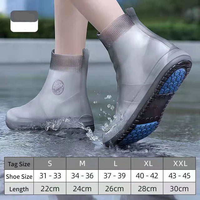 Wiederverwendbare Regenstiefel, wasserdichte Regenschuhüberzüge, rutschfeste Silikon-Überschuhe, Unisex-Gummi, wasserabweisende Schuhüberzüge für regnerische Tage