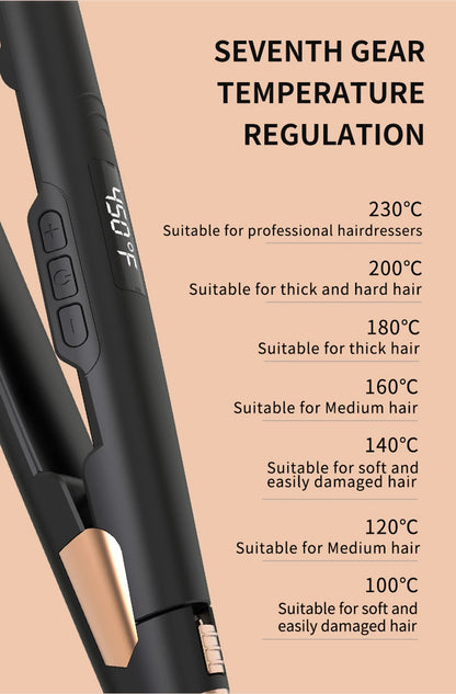 LISAPRO Original Ceramic Hair Straightening Flat Iron  1" Plates |Black  Professional Salon Model Hair Straightener & Curler