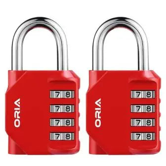 ORIA combination padlock, 2 pieces, password lock, 4 digits