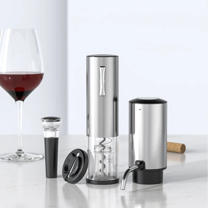 4 in 1 Electric Wine Opener Set with Decanter