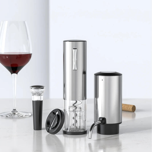 4 in 1 Electric Wine Opener Set with Decanter