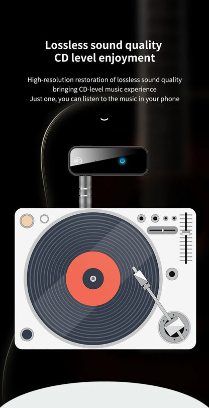 Bluetooth 5.0 Receiver Transmitter 2 in 1 Adapter Aux Jack For Car Speaker TV Headphone HiFi Audio Receiver Handsfree Calls