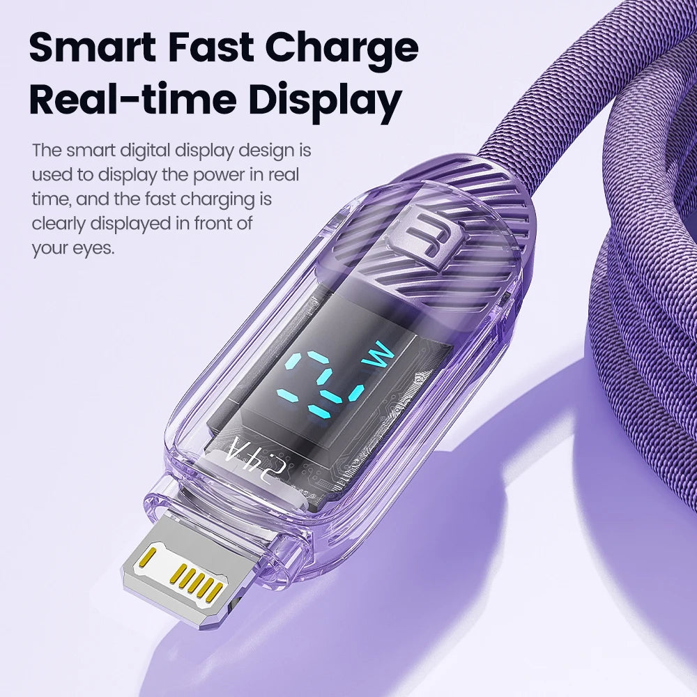 Toocki USB Cable for iPhone 14 13 Pro Max 2.4A PD Fast Charging Charger iP Cable for iPad Data Cord iPhone X XS XR Lighting Wire