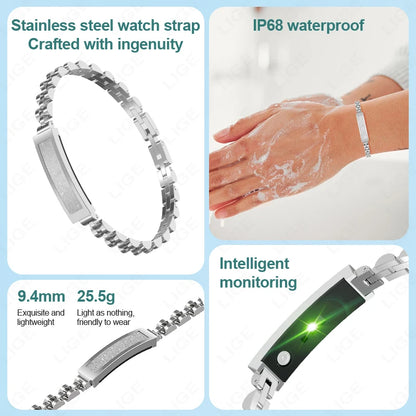 Chain Smart Bracelet for Women Bluetooth Connected APP Multi-Sports Heart Rate Blood Oxygen Sleep Monitor Ladies Smart Bracelet
