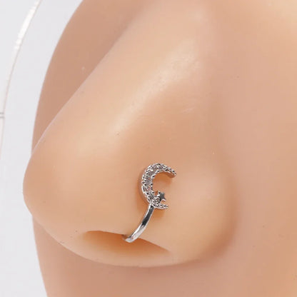 1Pcs Stainless Steel Nose Ring Hoop C Shape Septum Rings Non Piercing Ear Fake Nose RingsWomen Piercing Jewelry