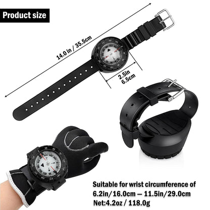 Brújula de buceo digital subacuática de 50 m, navegador profesional impermeable, reloj digital luminoso y equilibrado para natación.