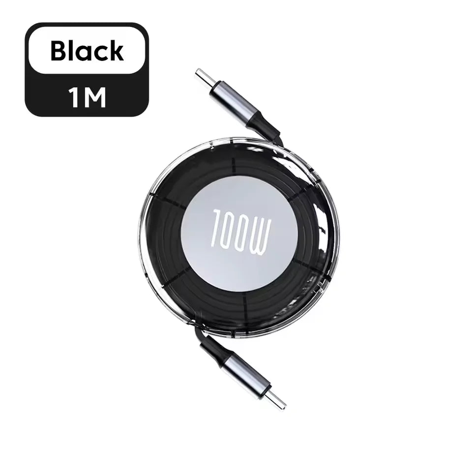 Type-C Retractable Data Cable for Fast Charging