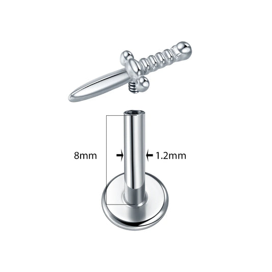 1PC Flat Back Stud Helix Labret Lip Monroe Tragus Piercing 16G  8mm ASTM F136 Titanium Cartilage Earring Piercings Body Jewelry