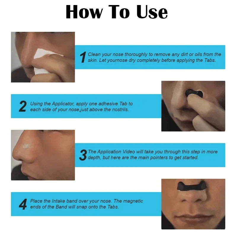 30days Magnetic Nasal Dilator Starter Kits Increase Sports Air Intake Improve Sleeping Reduce Snoring Breathing Refill Nose Clip