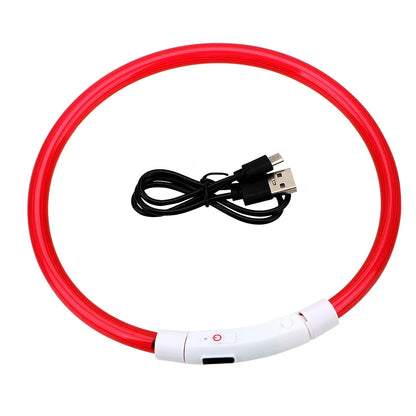Led Light Dog Collar Detachable Glowing USB Charging Luminous Leash for Big Cat Collar Small Bright Labrador  Pets Dogs Products