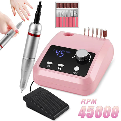 Berbequim elétrico profissional para unhas de 45.000 RPM
