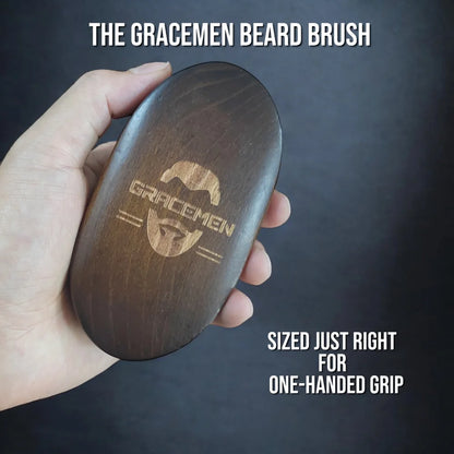 The Gracemen Beard Kit-Retro Beard Brush &Handle Wooden Comb & Stainless Steel Scissors Grooming Set for Men With a Black Bag