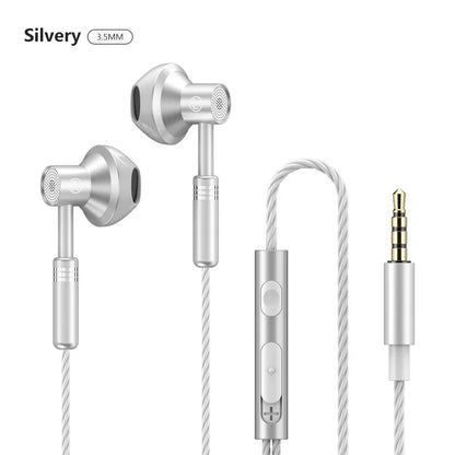 Falcon 3.5mm High Quality Metal Wire control Headset HIFI Stereo Comfortable Music Earphones with Mic Handsfree Call For Phones