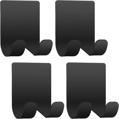 304 Stainless Steel Shaver Hook Stand Self Adhesive Hanger Heavy Duty Utility Storage Hook Bathroom Organizer Black Wall Hooks